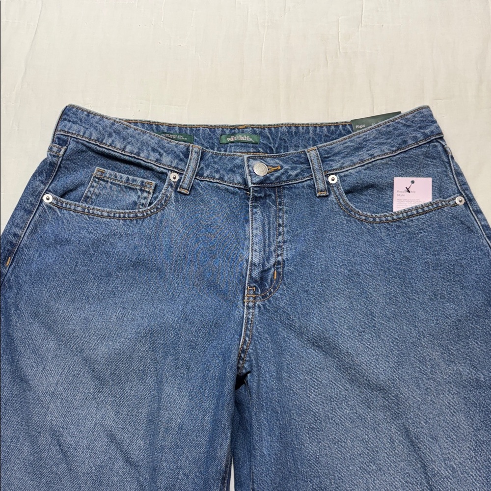 Low Rise Rigid Baggy Jeans Womens 10/31 NWT 90s Skater Style Wide Leg Blue Denim - Picture 5 of 13